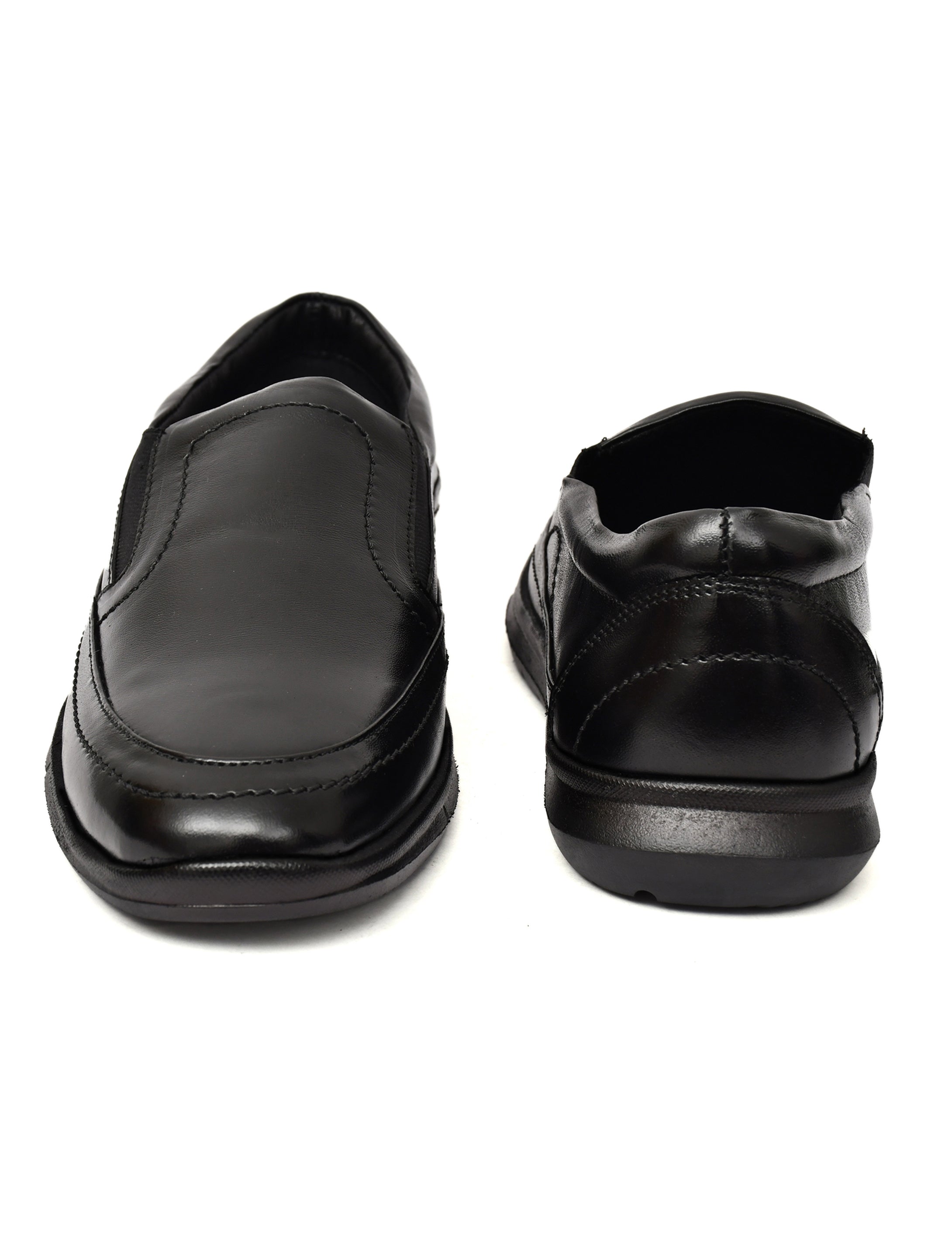 PONO Zero Gravity Men's Black Leather Slip-On Shoes – Ultra-Lightweight Comfort Walking Shoes