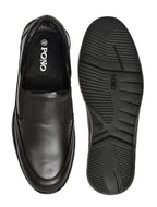 PONO Zero Gravity Men's Black Leather Slip-On Shoes – Ultra-Lightweight Comfort Walking Shoes