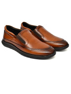 PONO Zero Gravity Men's Tan Leather Slip-On Shoes – Ultra-Lightweight Comfort Walking Shoes