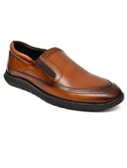 PONO Zero Gravity Men's Tan Leather Slip-On Shoes – Ultra-Lightweight Comfort Walking Shoes