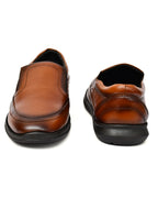 PONO Zero Gravity Men's Tan Leather Slip-On Shoes – Ultra-Lightweight Comfort Walking Shoes