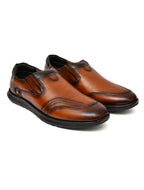 Zero Gravity Men's Premium Leather Slip-On Comfort Shoes – Tan Brown