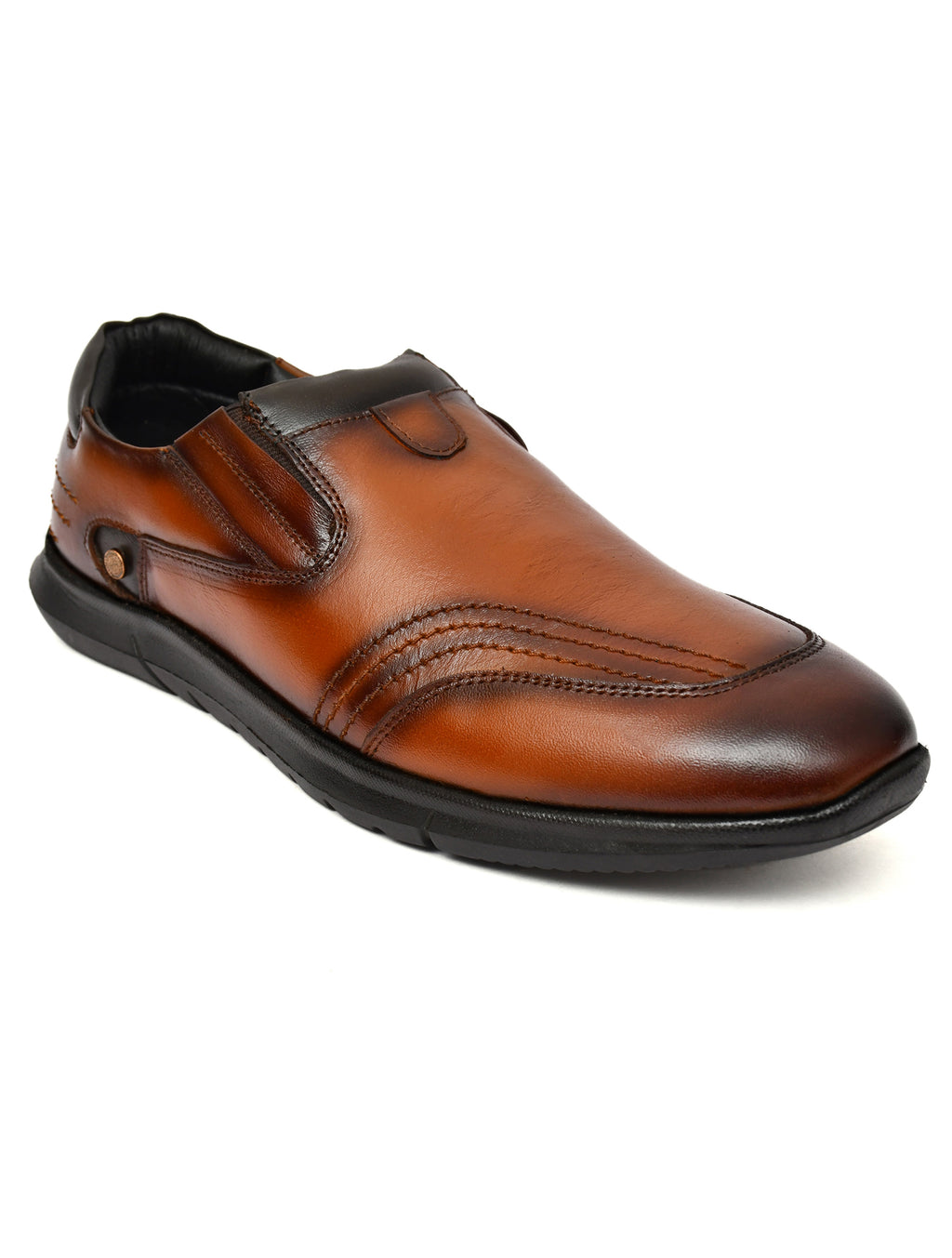 Zero Gravity Men's Premium Leather Slip-On Comfort Shoes – Tan Brown