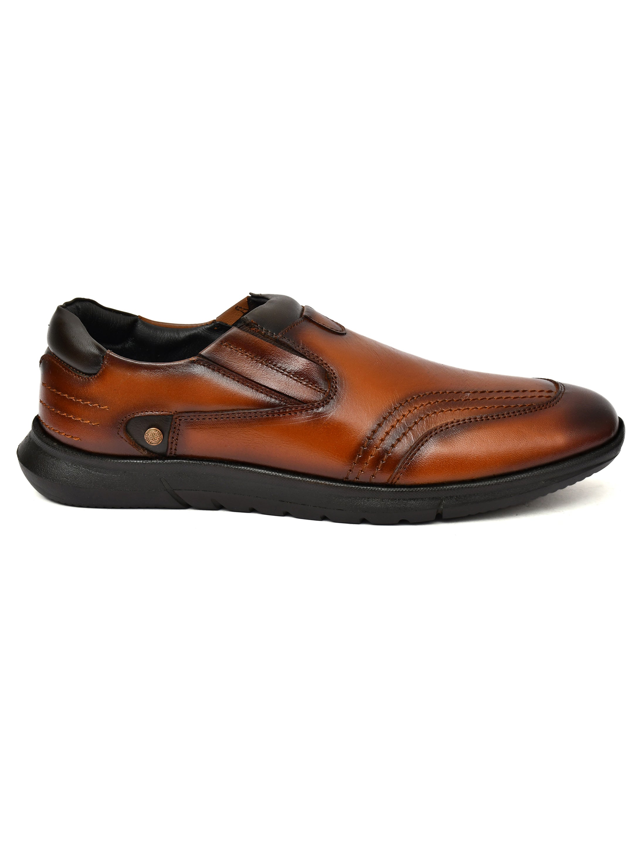 Zero Gravity Men's Premium Leather Slip-On Comfort Shoes – Tan Brown