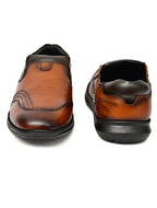 Zero Gravity Men's Premium Leather Slip-On Comfort Shoes – Tan Brown