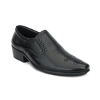 Premium Black Formal Slip-On Dress Shoes with Brogue Detailing