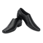 Premium Black Formal Slip-On Dress Shoes with Brogue Detailing