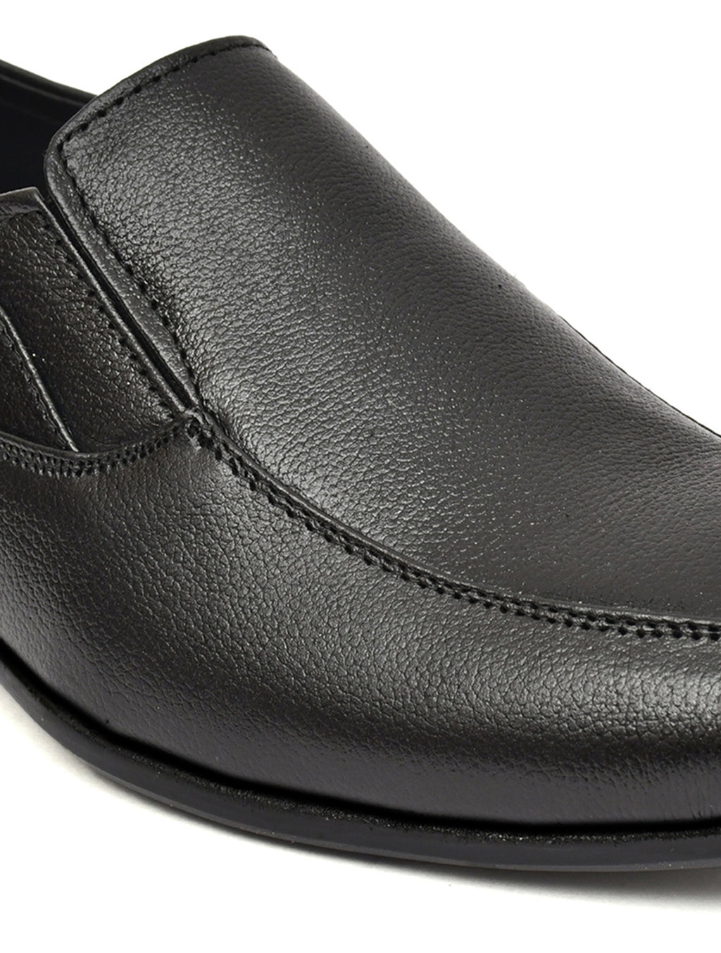 Men's Black Pebbled Leather Slip-On Formal Loafers | Office & Party Wear