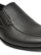 Men's Black Pebbled Leather Slip-On Formal Loafers | Office & Party Wear