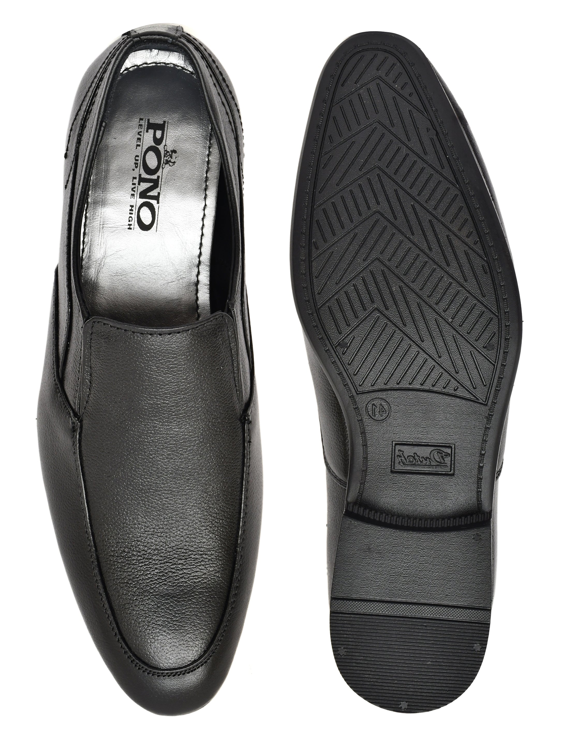 Men's Black Pebbled Leather Slip-On Formal Loafers | Office & Party Wear