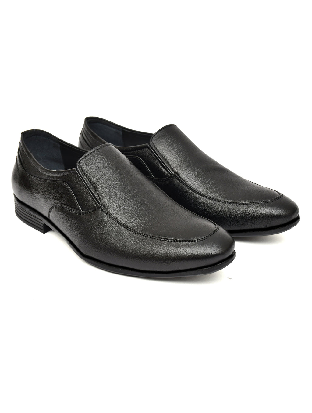 Men's Black Pebbled Leather Slip-On Formal Loafers | Office & Party Wear