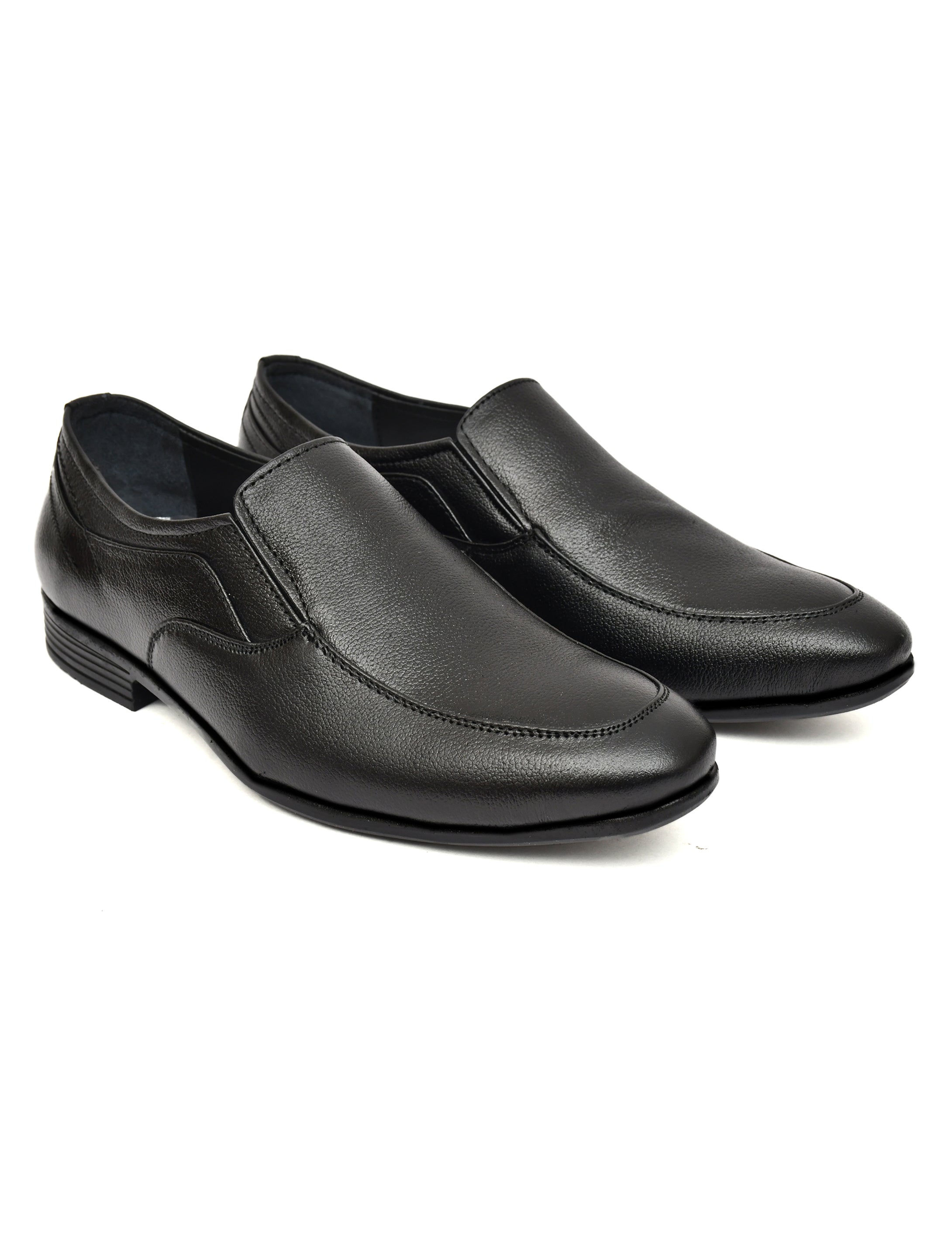 Men's Black Pebbled Leather Slip-On Formal Loafers | Office & Party Wear