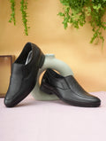 Men's Black Pebbled Leather Slip-On Formal Loafers | Office & Party Wear