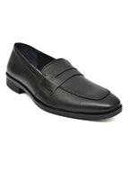 Men's Black Pebbled Leather Penny Loafers | Classic Slip-On Formal & Smart Casual Shoes
