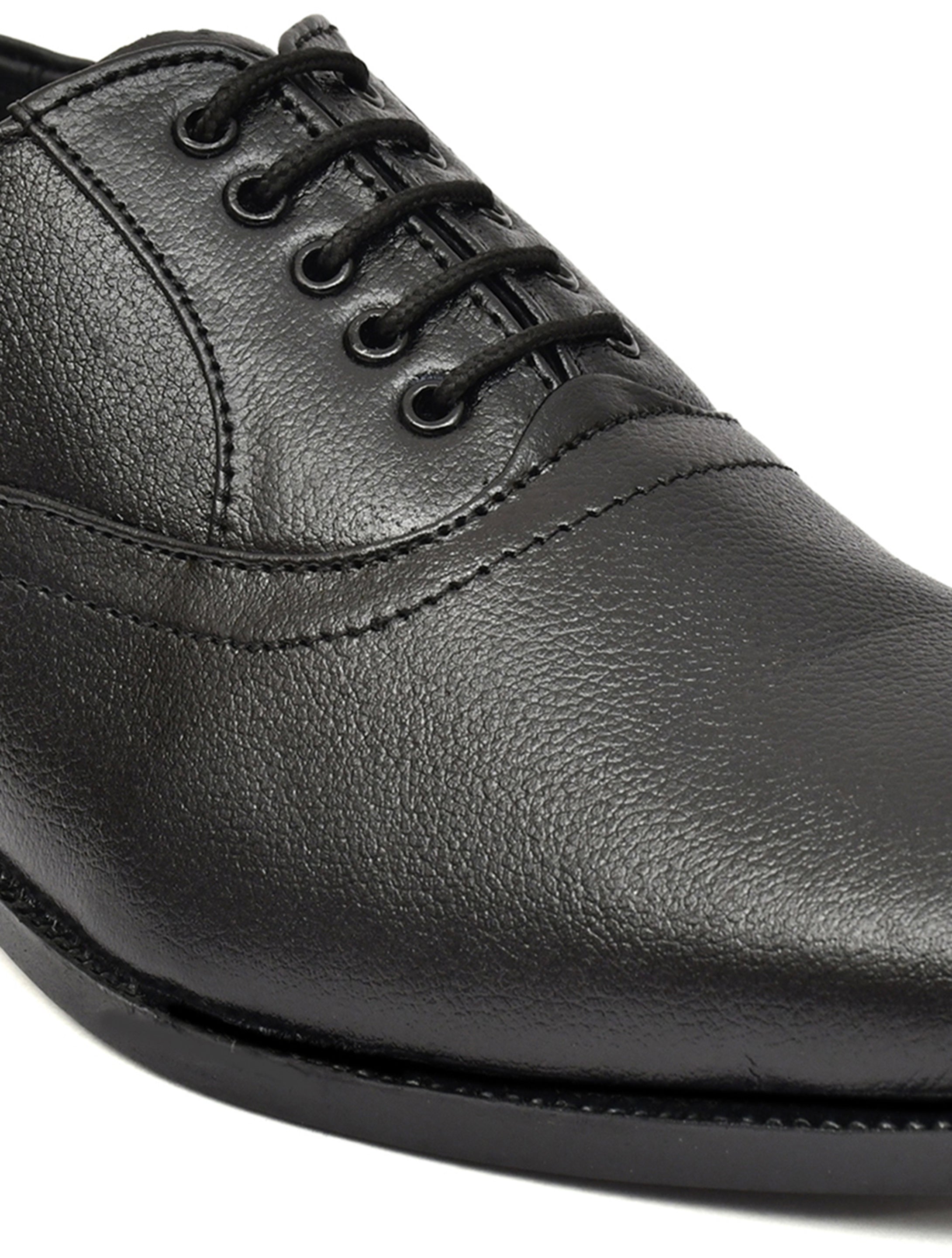 Men's Black Pebbled Leather Oxford Lace-Up Formal Shoes | Office & Wedding Wear