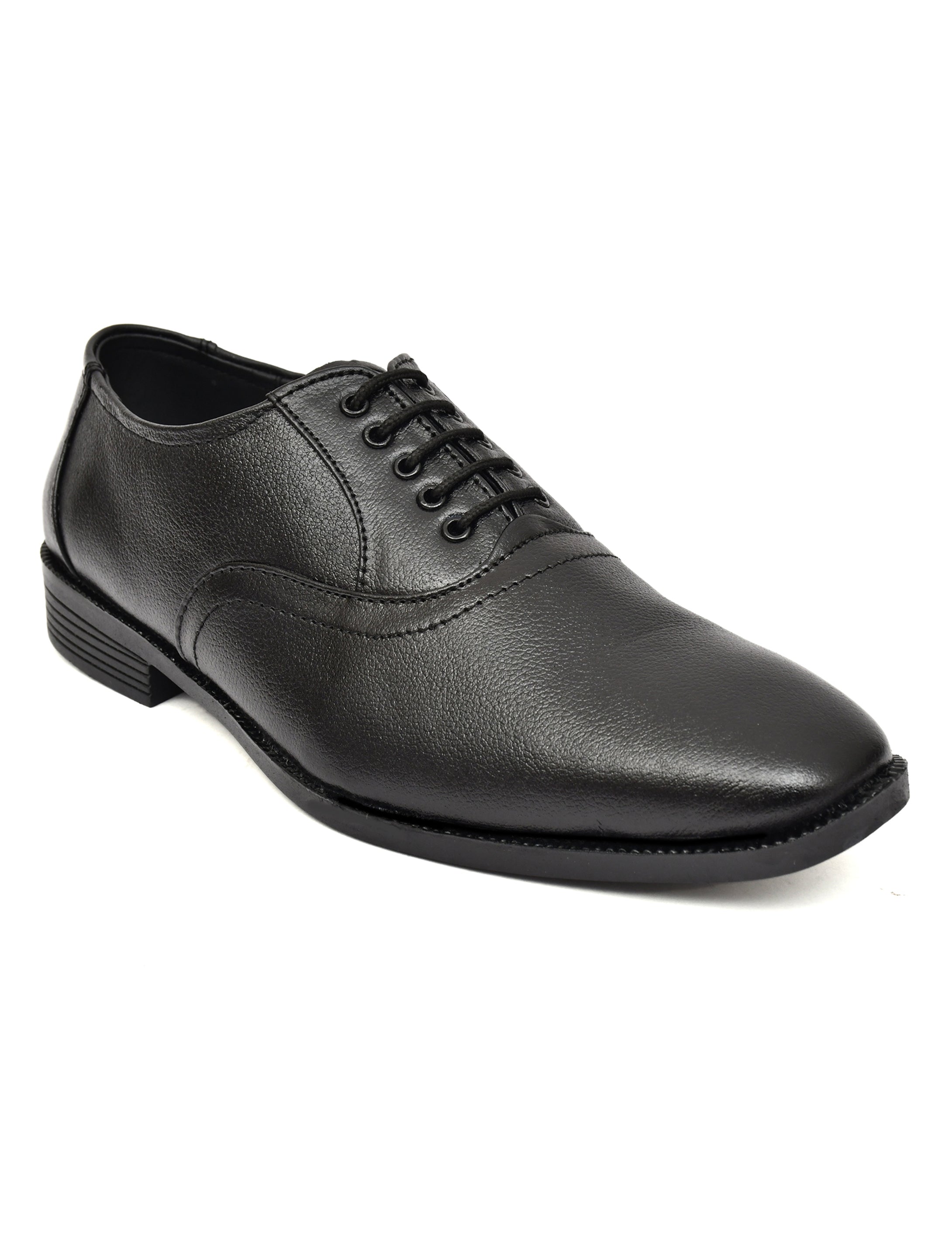 Men's Black Pebbled Leather Oxford Lace-Up Formal Shoes | Office & Wedding Wear