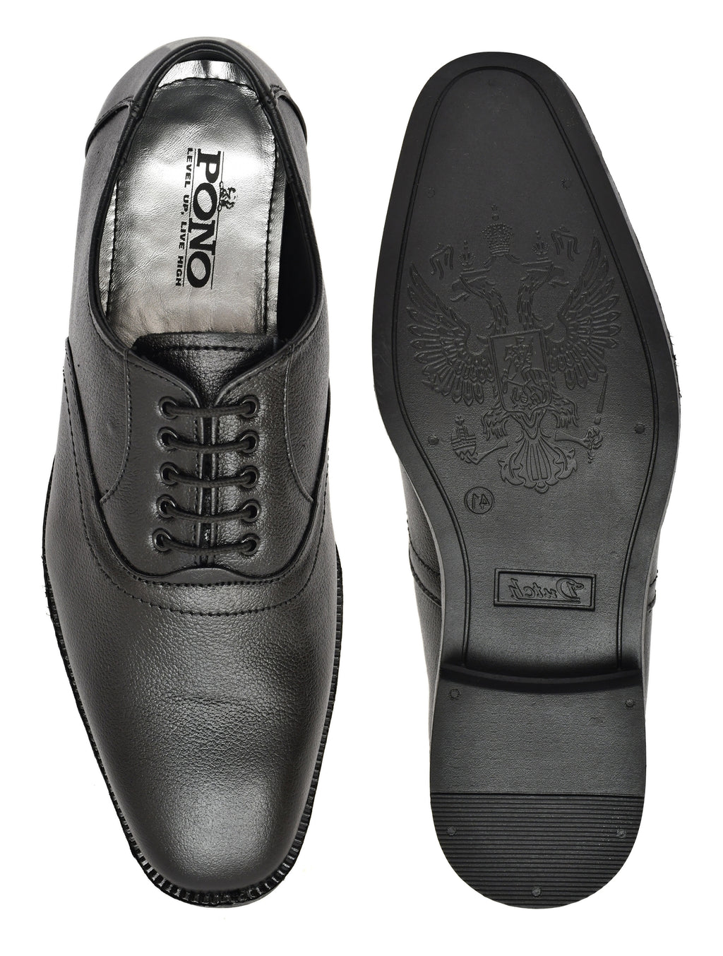Men's Black Pebbled Leather Oxford Lace-Up Formal Shoes | Office & Wedding Wear