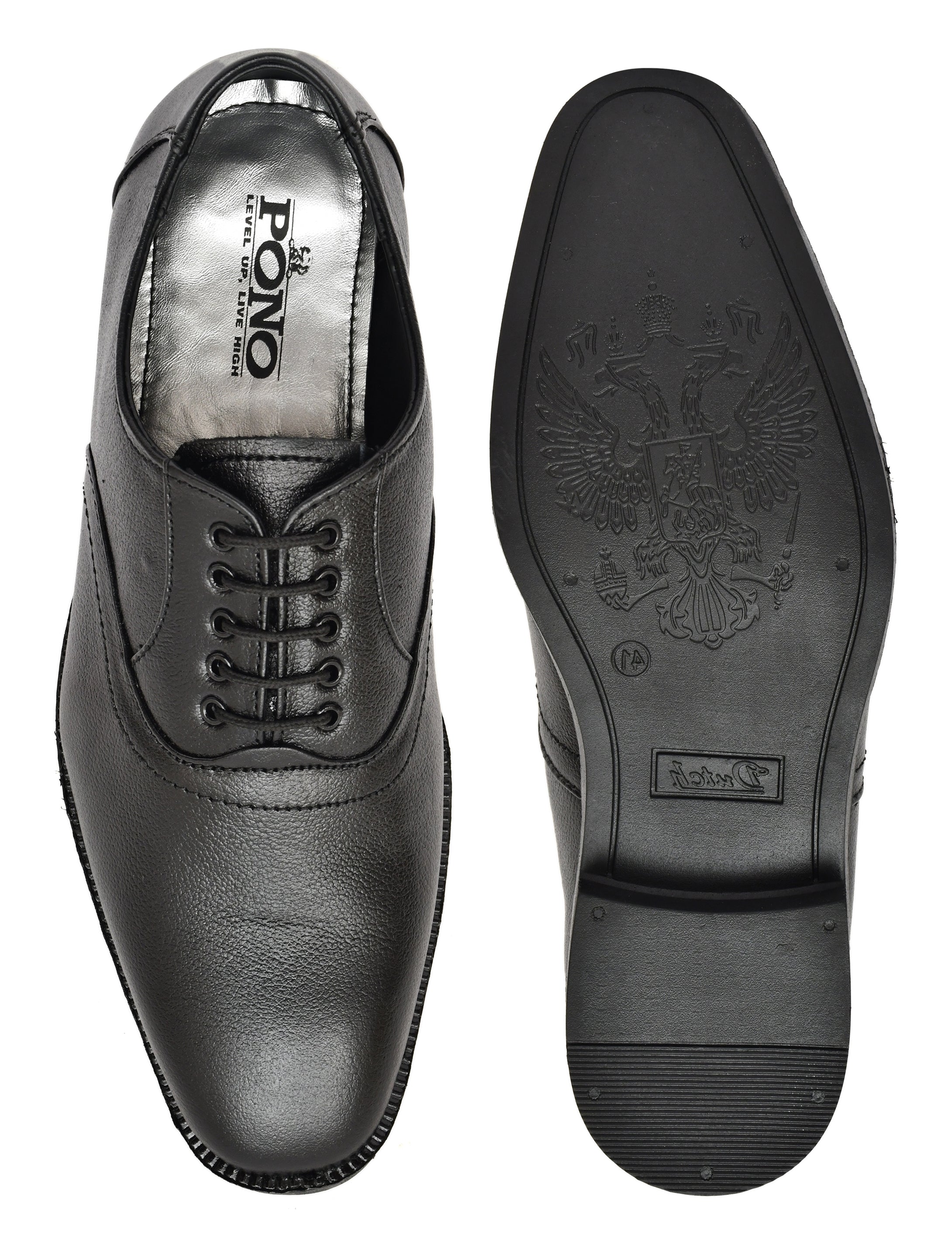 Men's Black Pebbled Leather Oxford Lace-Up Formal Shoes | Office & Wedding Wear