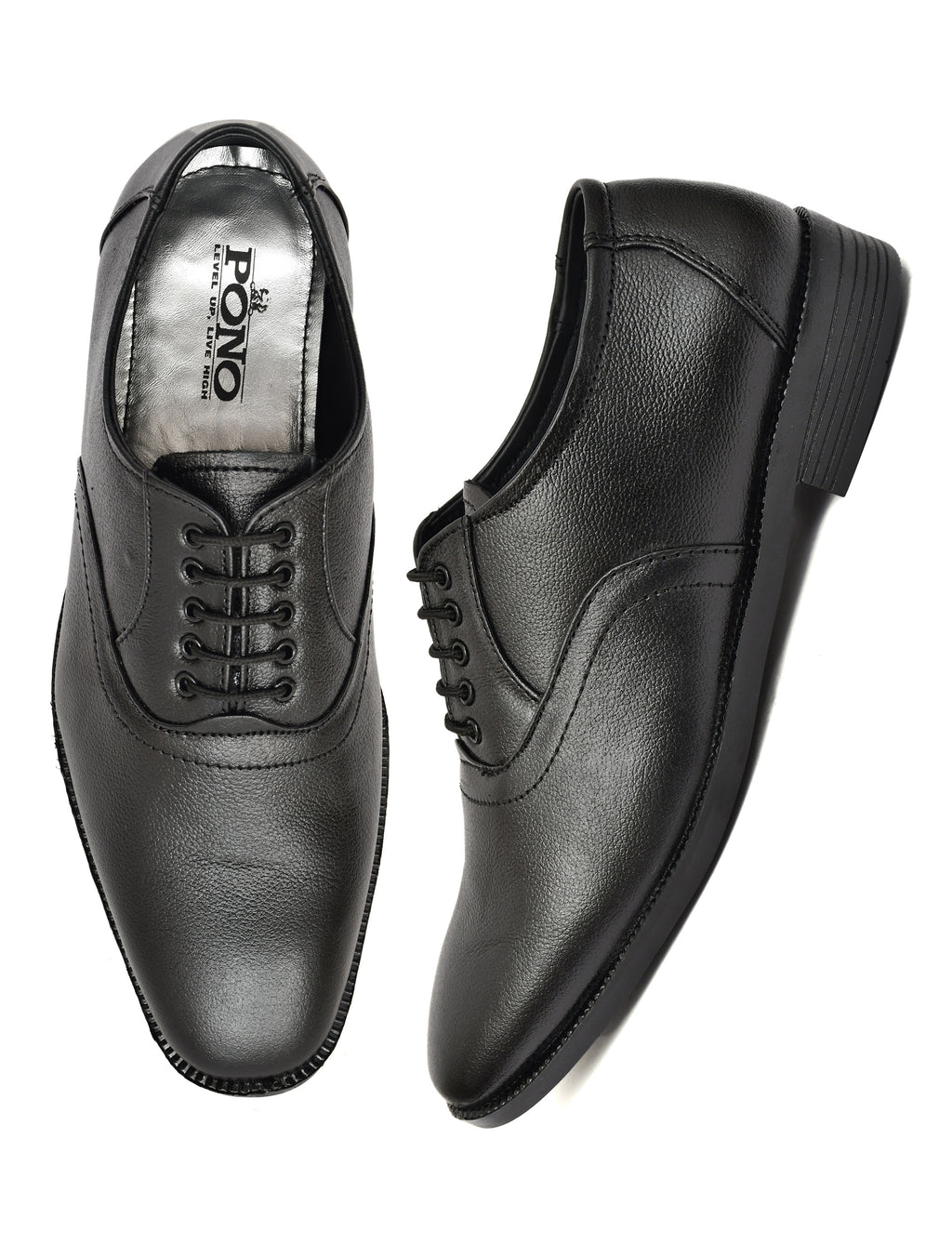 Men's Black Pebbled Leather Oxford Lace-Up Formal Shoes | Office & Wedding Wear
