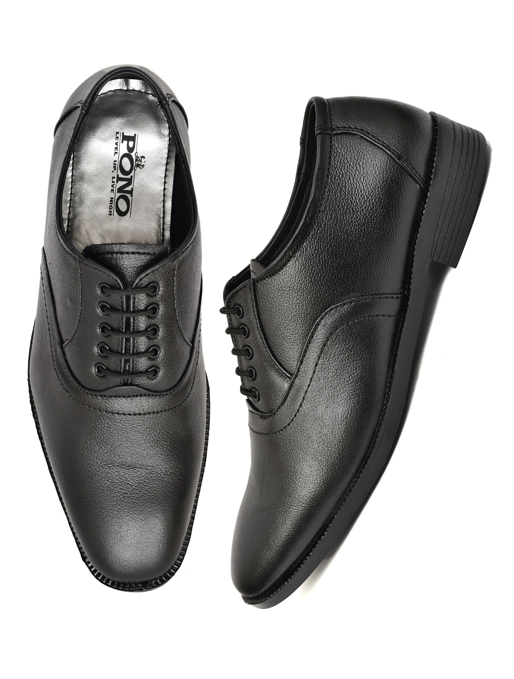 Men's Black Pebbled Leather Oxford Lace-Up Formal Shoes | Office & Wedding Wear