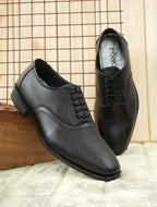 Men's Black Pebbled Leather Oxford Lace-Up Formal Shoes | Office & Wedding Wear