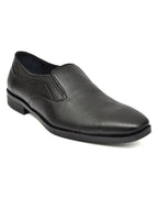 Men's Black Pebbled Leather Plain Slip-On Formal Shoes | Minimalist Office & Party Wear