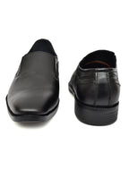 Men's Black Pebbled Leather Plain Slip-On Formal Shoes | Minimalist Office & Party Wear