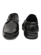 Men's Black Pebbled Leather Moc-Toe Derby Lace-Up Comfort Formal Shoes | Office & Daily Wear