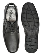 Men's Black Pebbled Leather Moc-Toe Derby Lace-Up Comfort Formal Shoes | Office & Daily Wear