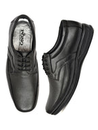 Men's Black Pebbled Leather Moc-Toe Derby Lace-Up Comfort Formal Shoes | Office & Daily Wear