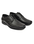 Men's Black Pebbled Leather Moc-Toe Derby Lace-Up Comfort Formal Shoes | Office & Daily Wear