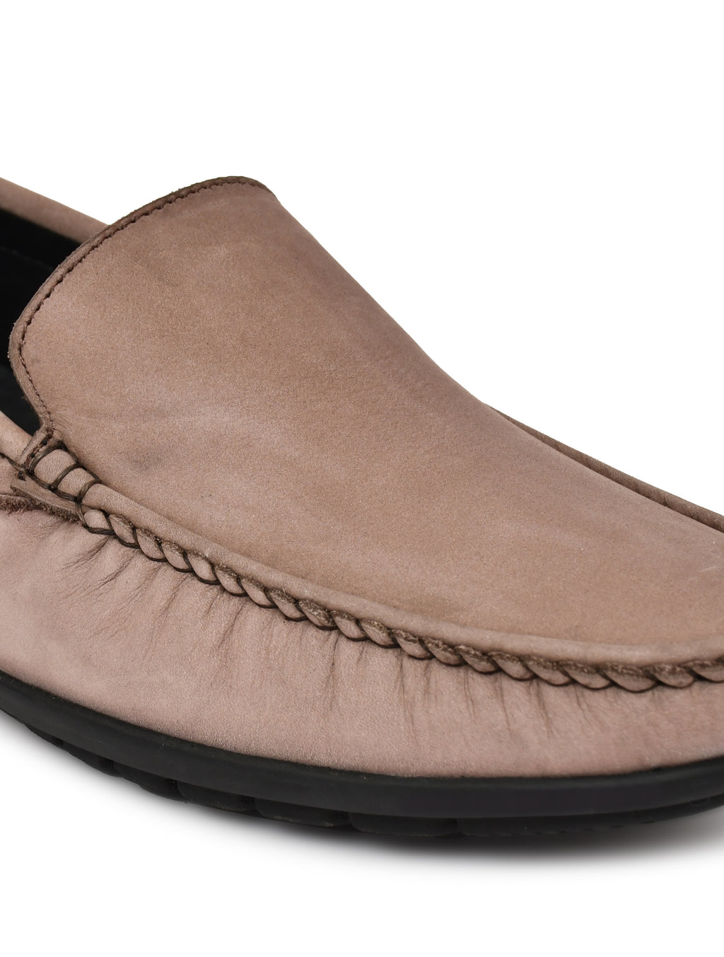 Men's Brown Nubuck Leather Slip-On Loafers