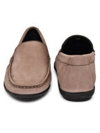 Men's Brown Nubuck Leather Slip-On Loafers
