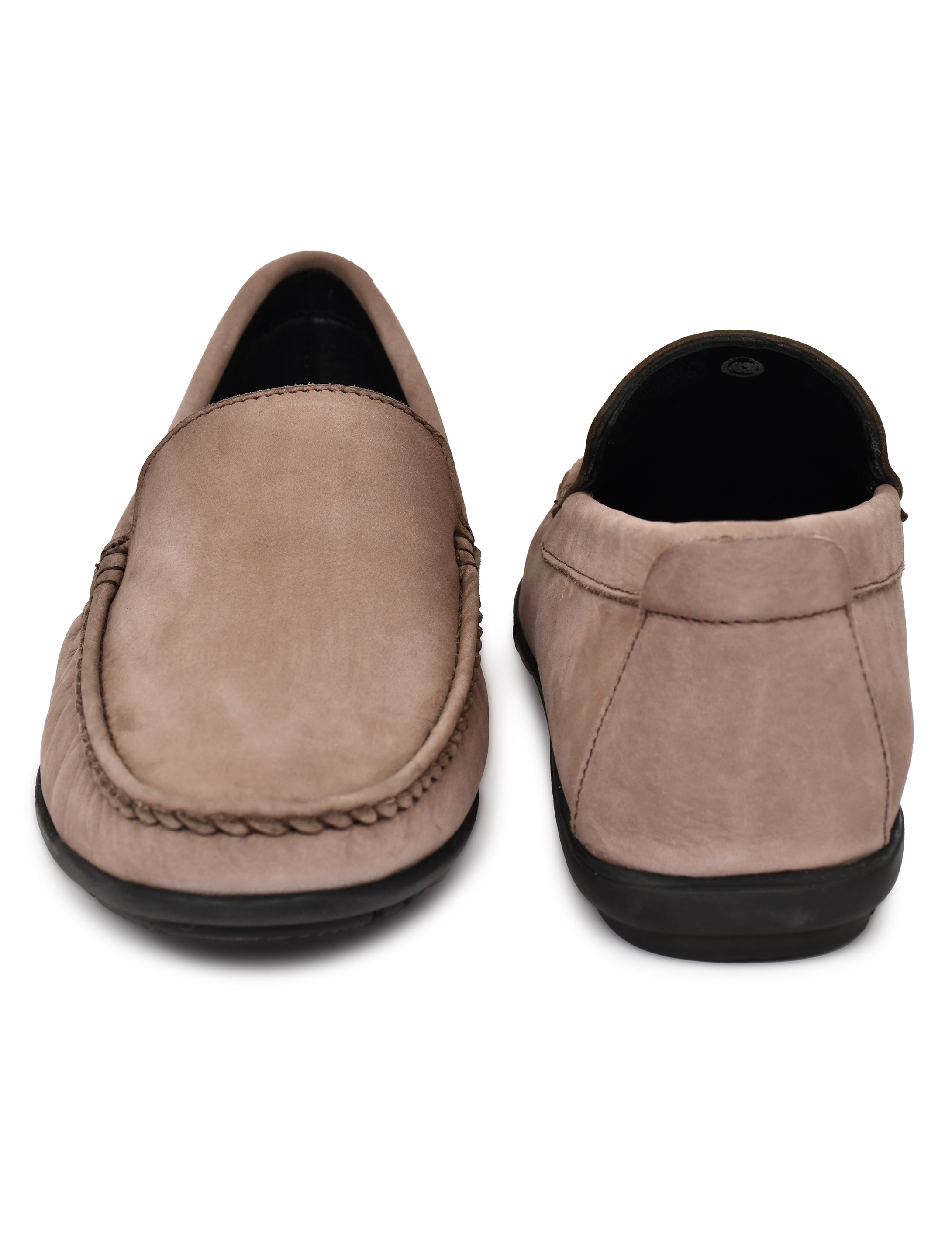 Men's Brown Nubuck Leather Slip-On Loafers