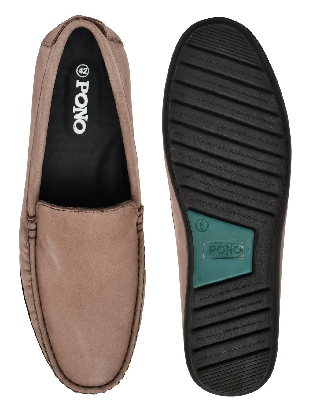 Men's Brown Nubuck Leather Slip-On Loafers