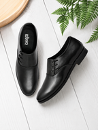 Men's Black Smooth Leather Wholecut Oxford Lace-Up Formal Shoes | Premium Minimalist Office & Wedding Wear