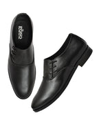 Men's Black Smooth Leather Wholecut Oxford Lace-Up Formal Shoes | Premium Minimalist Office & Wedding Wear