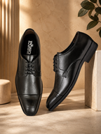 Premium Black Genuine Leather Oxford Dress Shoes for Men | Classic Formal Lace-Up Shoes
