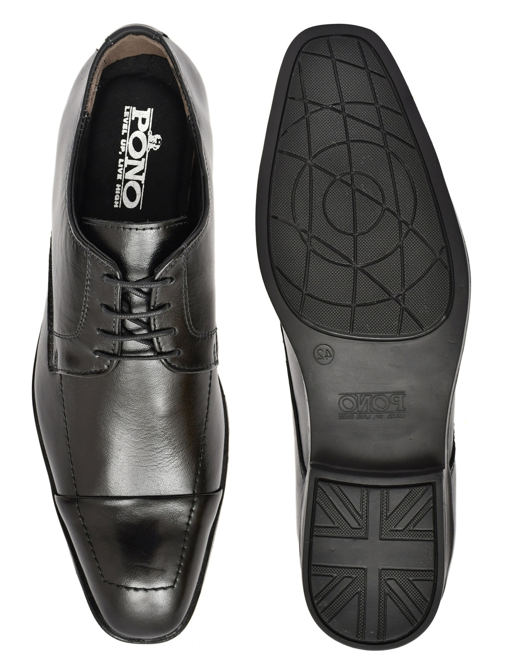 Premium Black Genuine Leather Oxford Dress Shoes for Men | Classic Formal Lace-Up Shoes
