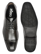 Premium Black Genuine Leather Oxford Dress Shoes for Men | Classic Formal Lace-Up Shoes