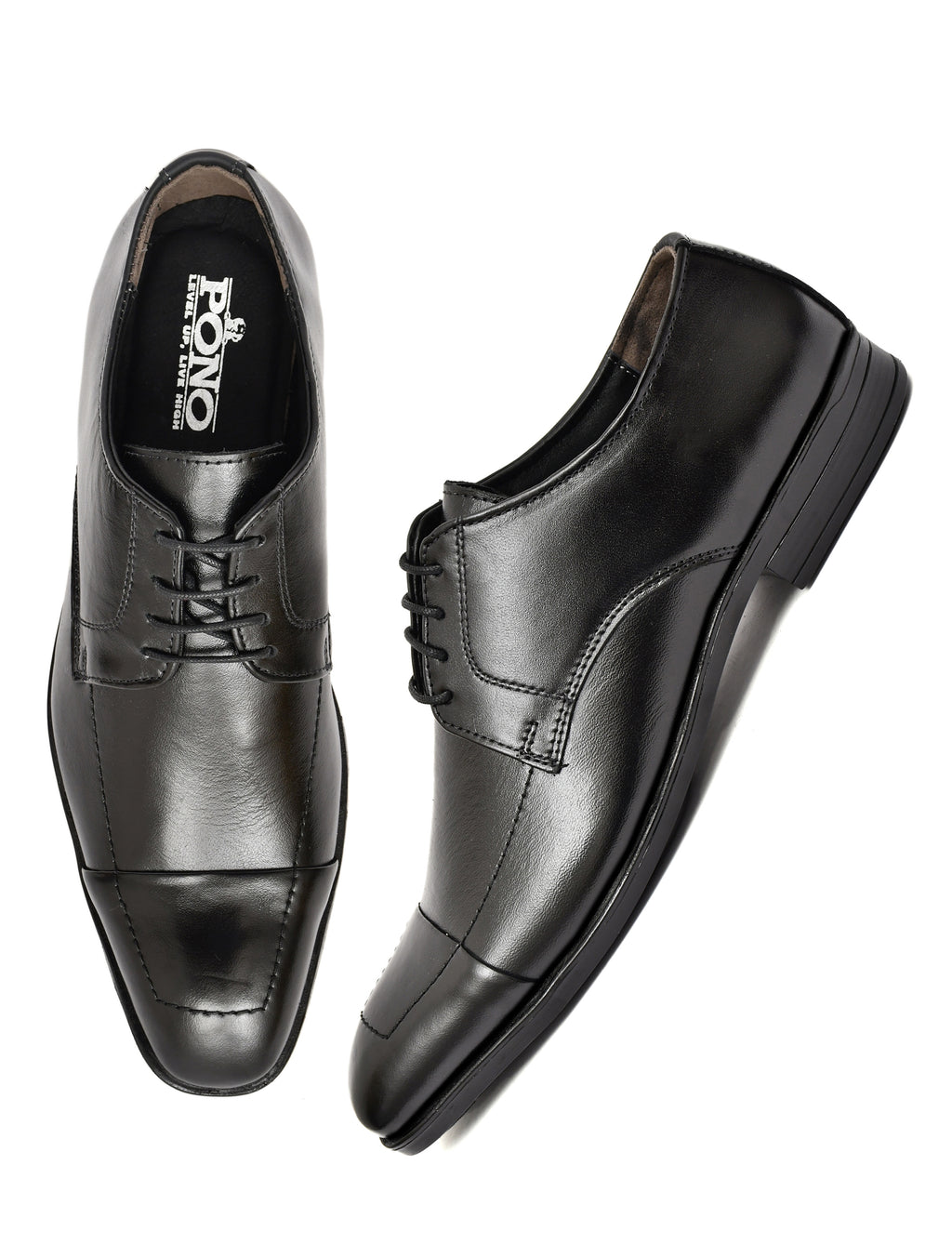 Premium Black Genuine Leather Oxford Dress Shoes for Men | Classic Formal Lace-Up Shoes