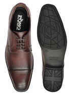 Premium Brown Genuine Leather Oxford Dress Shoes for Men | Classic Formal Lace-Up Shoes