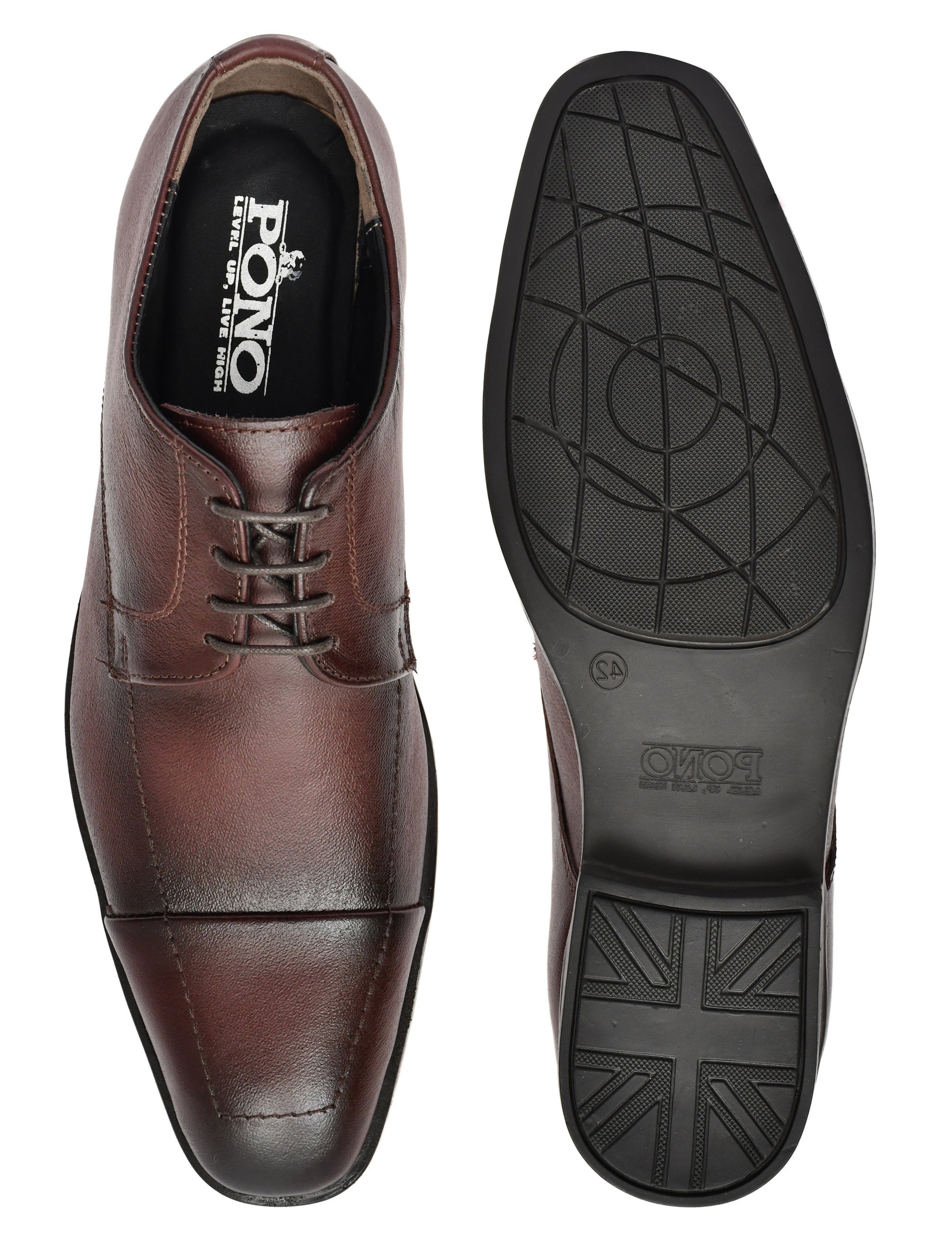 Premium Brown Genuine Leather Oxford Dress Shoes for Men | Classic Formal Lace-Up Shoes