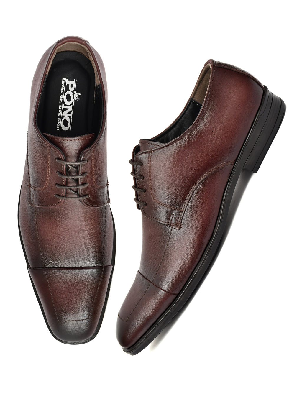 Premium Brown Genuine Leather Oxford Dress Shoes for Men | Classic Formal Lace-Up Shoes