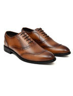 Men’s Elegant Tan Leather Oxford Shoes – Smart Formal Lace-Up Dress Shoes