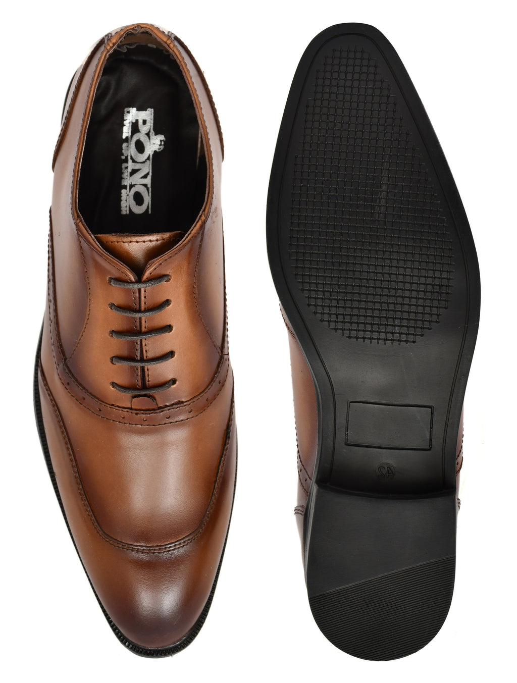 Men’s Elegant Tan Leather Oxford Shoes – Smart Formal Lace-Up Dress Shoes