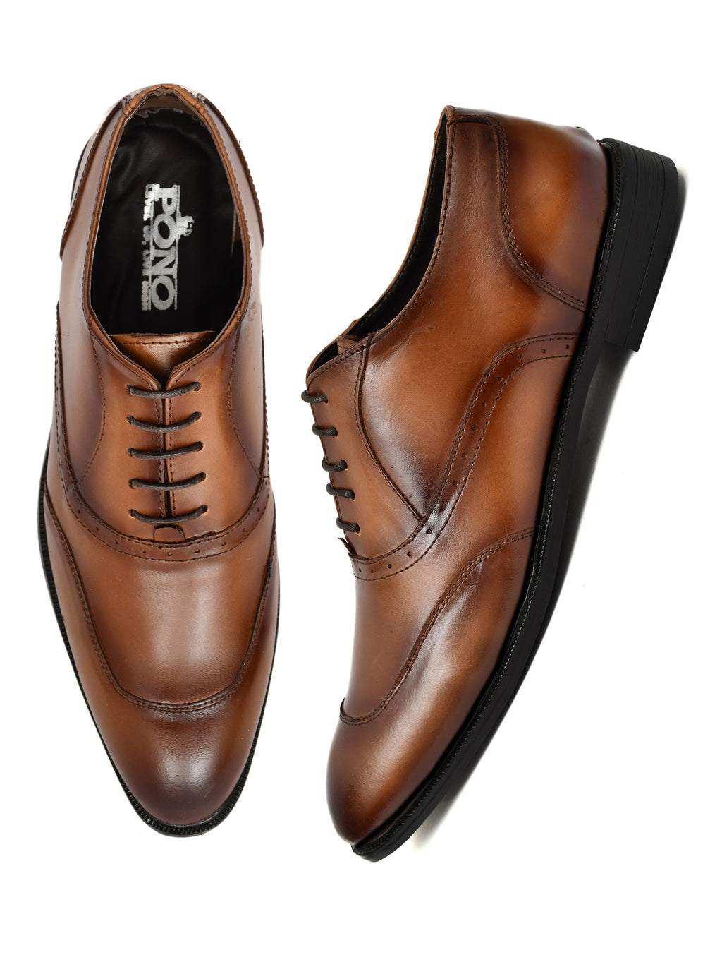 Men’s Elegant Tan Leather Oxford Shoes – Smart Formal Lace-Up Dress Shoes
