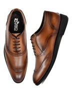 Men’s Elegant Tan Leather Oxford Shoes – Smart Formal Lace-Up Dress Shoes