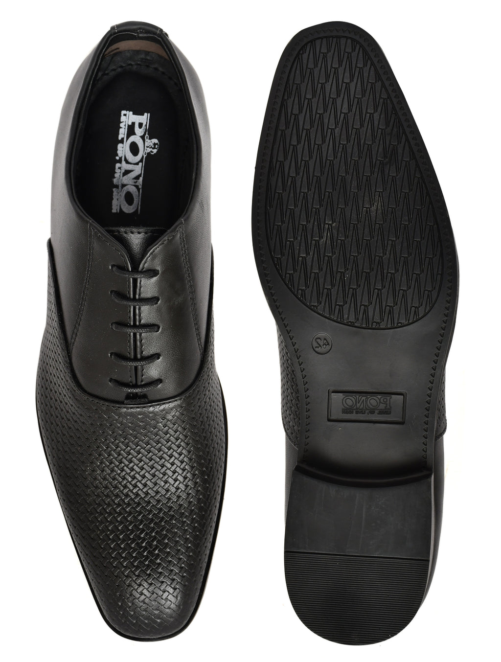 Men’s Classic Black Leather Oxford Shoes – Sleek Formal Lace-Up Dress Shoes