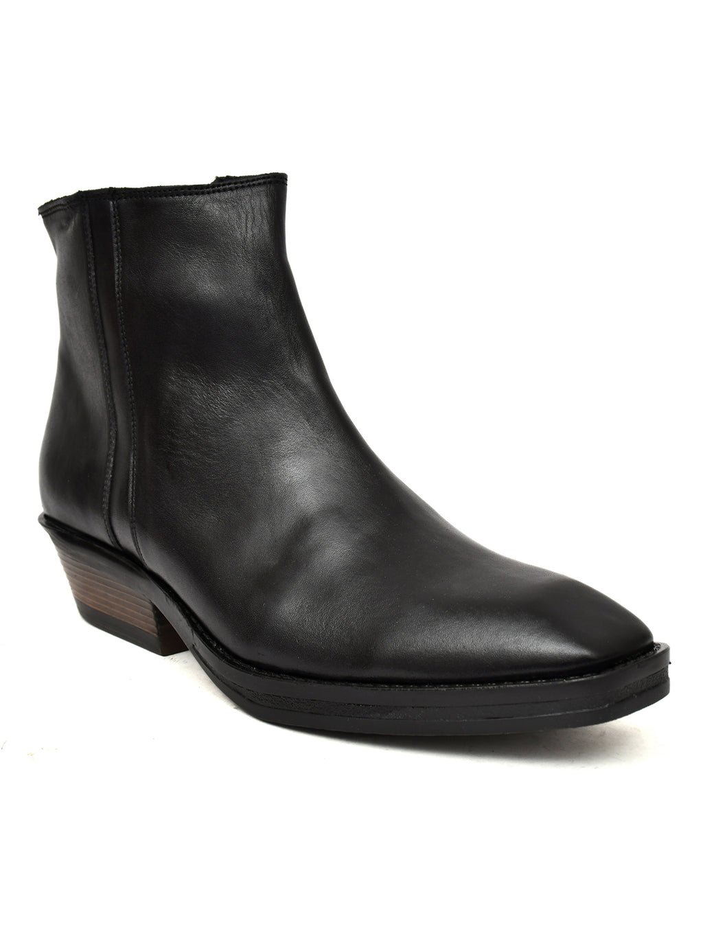 PONO Classic Black Leather Ankle Boots